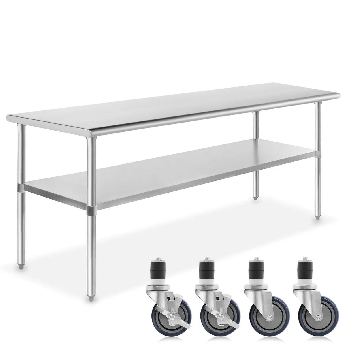 Gridmann Gridmann NSF Stainless Steel Work Table 72x24 in 4 Casters — product photo