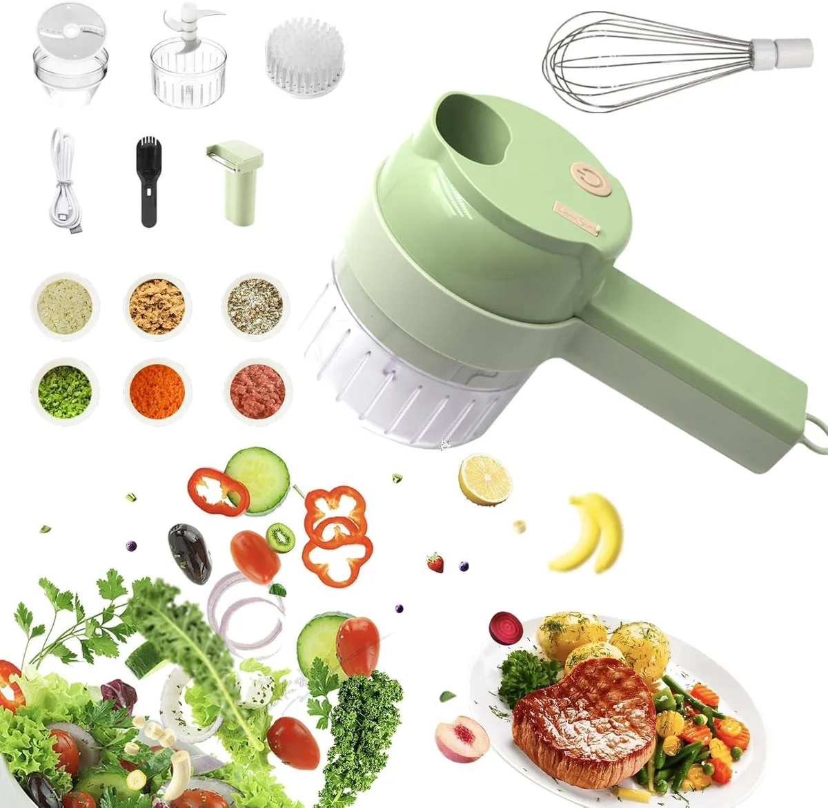  DSXsm LLQ01 food processor, green, 3.2 in wide, .508 kg — product photo