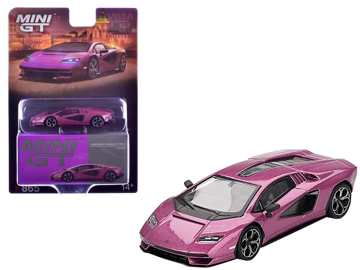 Mini GT Mini GT Lamborghini Countach LPI 800-4 Viola 30th Metallic Limited Edition 1/64 hobby collectible — product photo