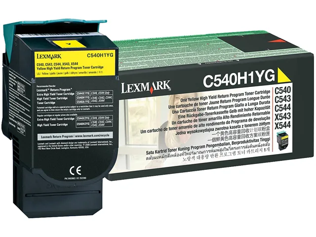 Lexmark Lexmark C540H1YG High Yield Yellow Toner Cartridge 2000 Pages — product photo