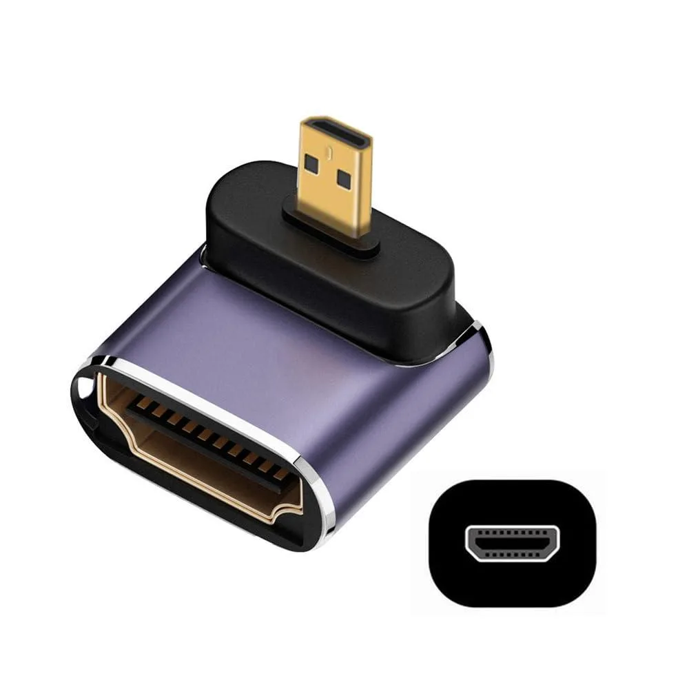 LORDWORLD LORDWORLD Up Angled Micro HDMI Male to HDMI 2.1 Female 8K 60Hz Adapter — product photo