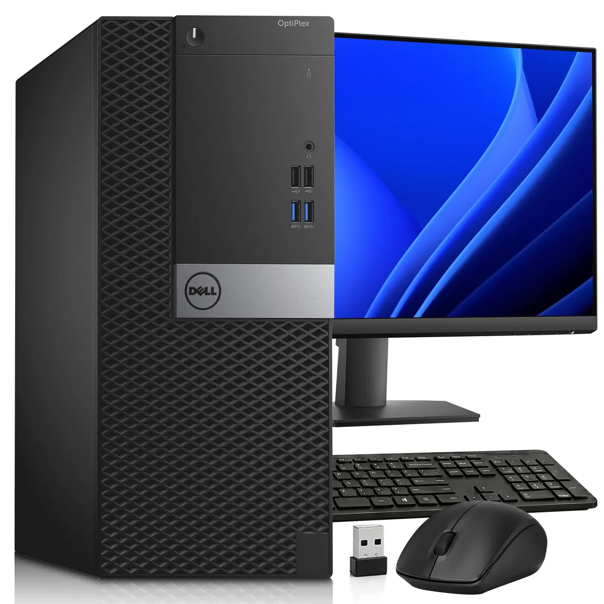 DELL DELL OptiPlex 5040 Tower i5-6500 16GB 128GB SSD 500GB HDD 24" Monitor Windows 11 Pro desktop PC — product photo