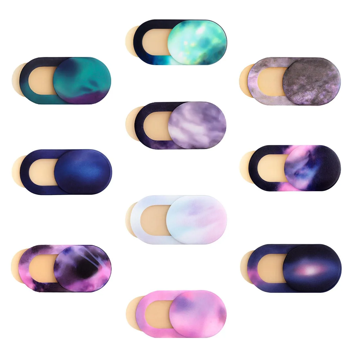 Ten ultra-thin black webcam cover slides, 0.7mm thick