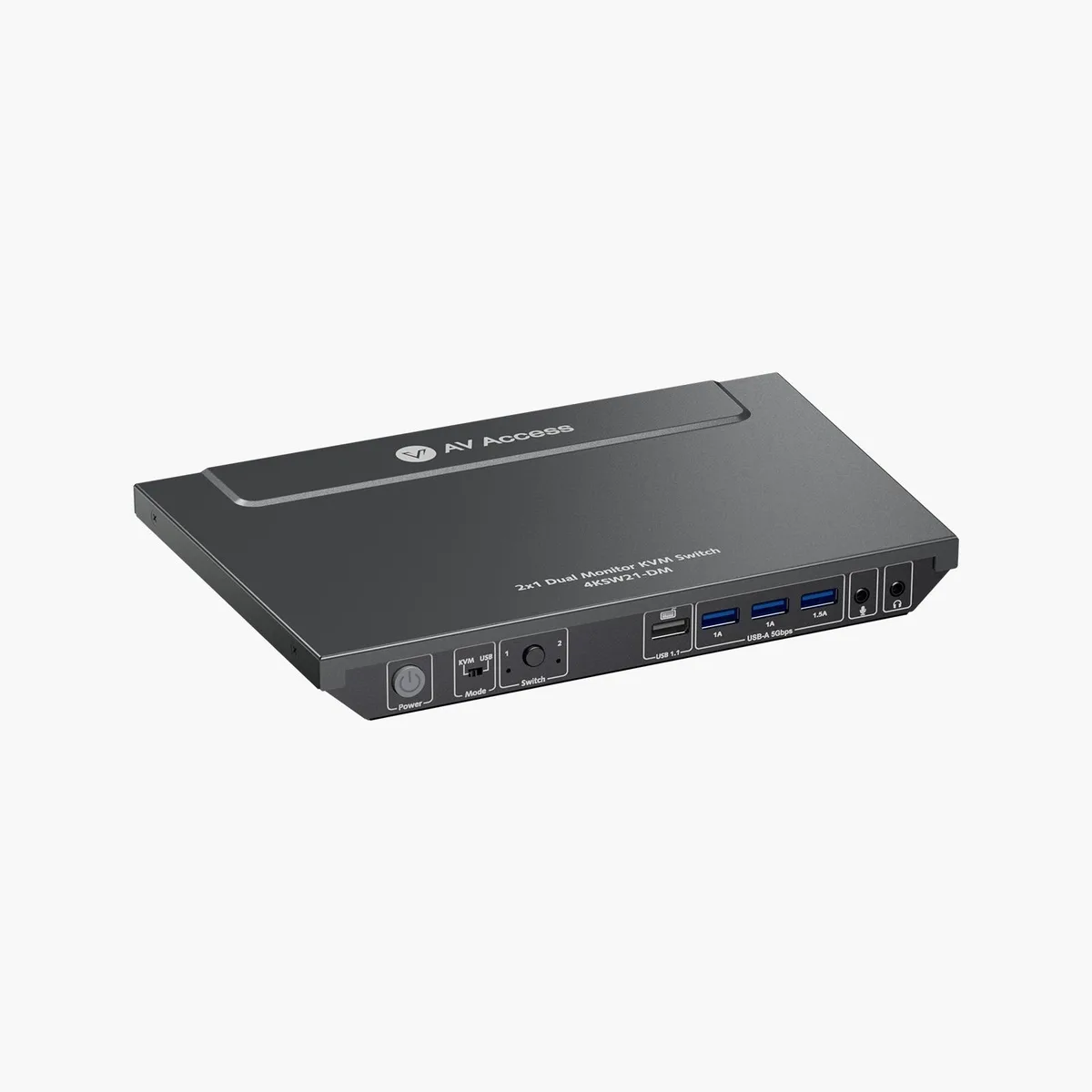 v AV Access v AV Access 4KSW21-DM Dual Monitor KVM Switch 4K@60Hz 2K@144Hz 1080P@240Hz — product photo