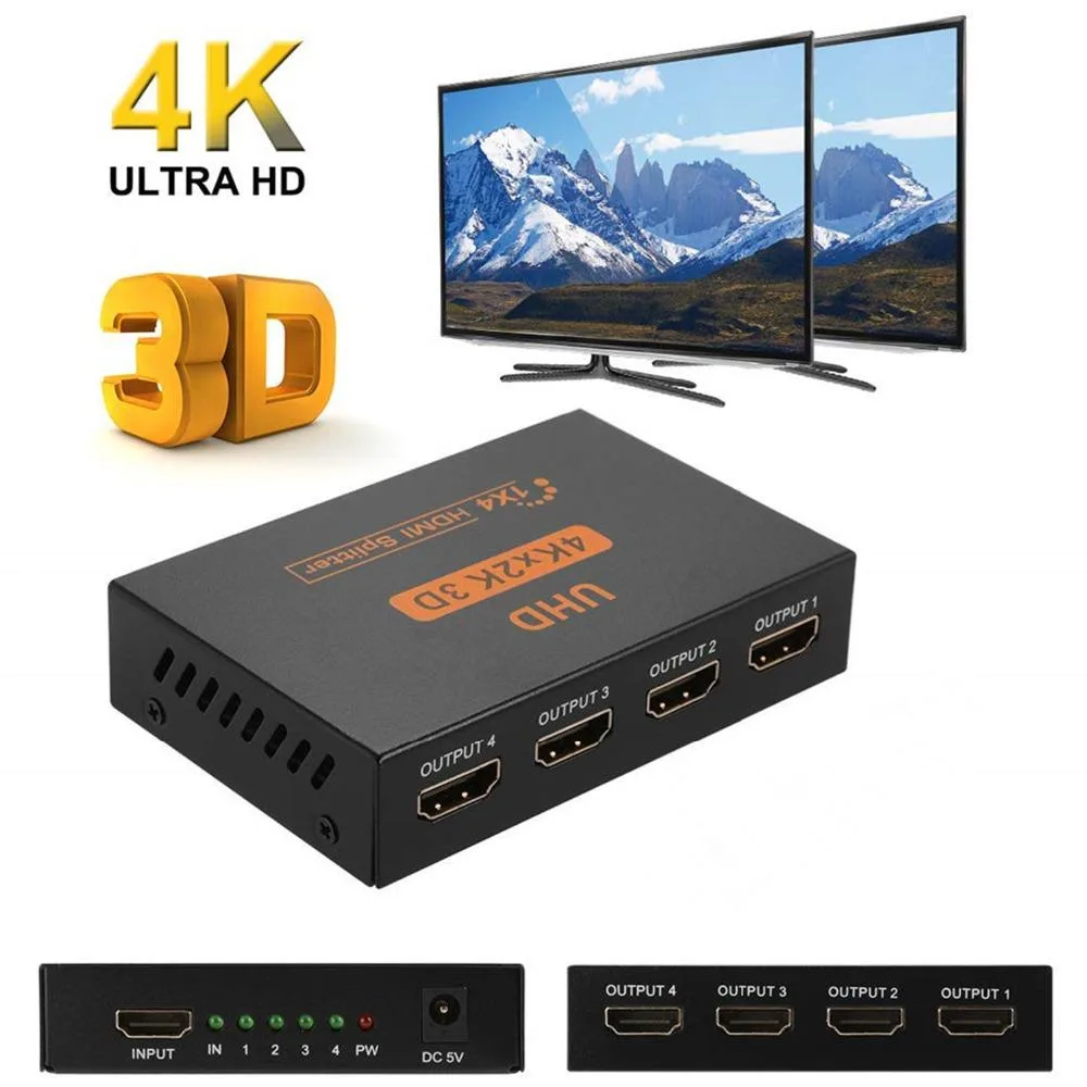 LUOM LUOM HDMI698352 1x4 HDMI Splitter 4K@30Hz Black — product photo