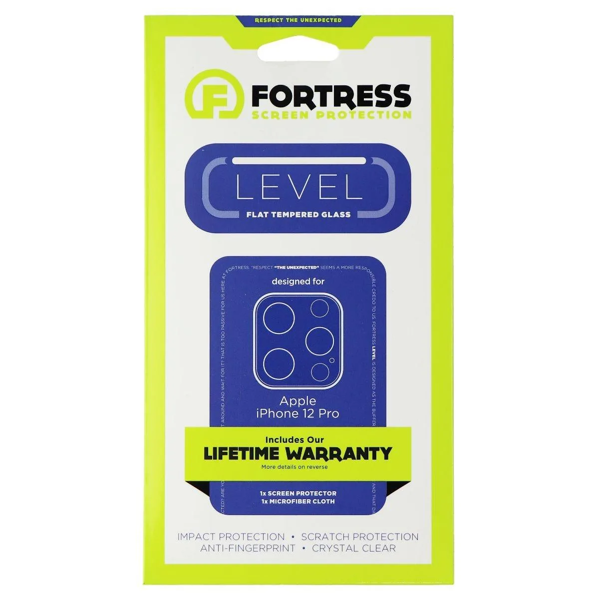Fortress Press Fortress Press Tempered Glass Camera Lens Cover for iPhone 12 Pro Black — product photo