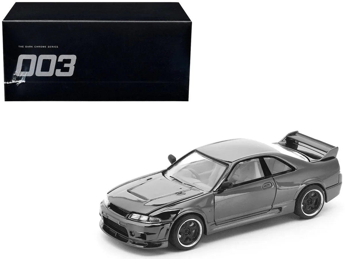 Pop Race Pop Race GTR R33 400R RHD Dark Chrome 1/64 hobby collectible — product photo