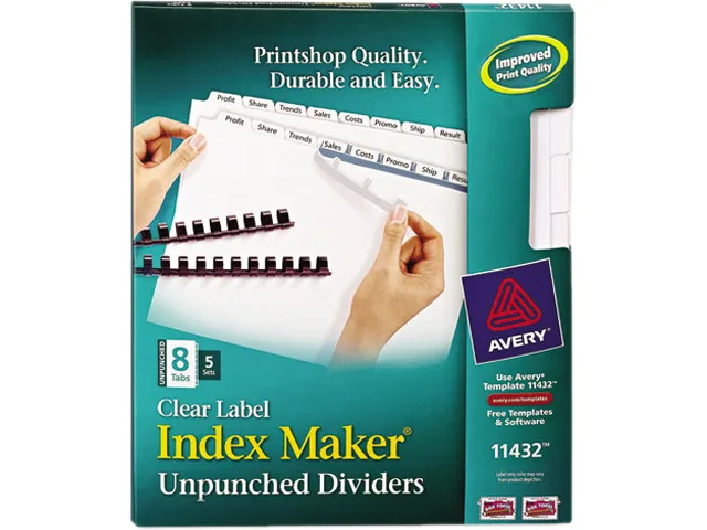 Avery Avery 11432 8-Tab Letter White Dividers 5 Sets card filing — product photo