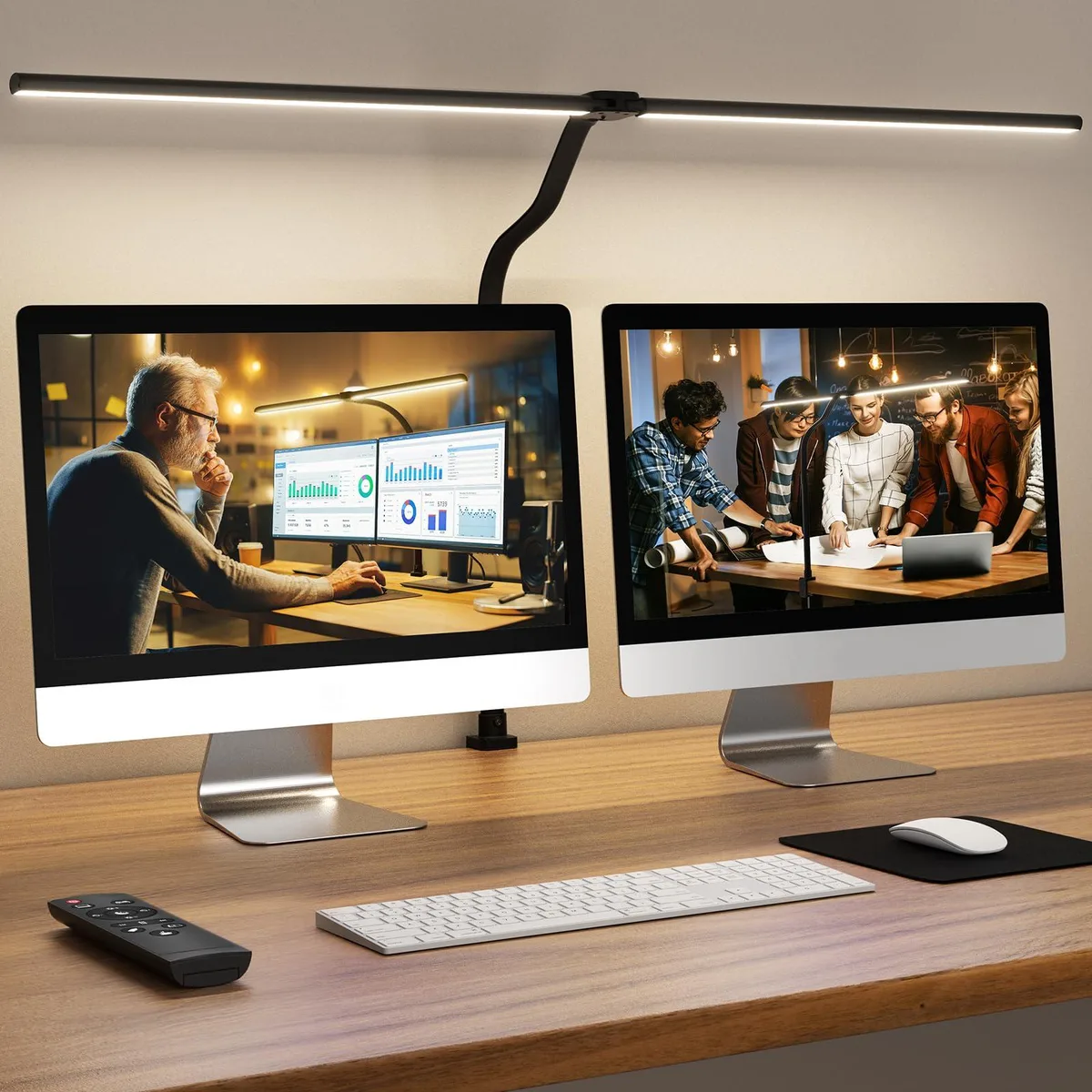  APMIEK H108201-APUS-BLACK 24W LED Swing Arm 42cm Black Double Head — product photo