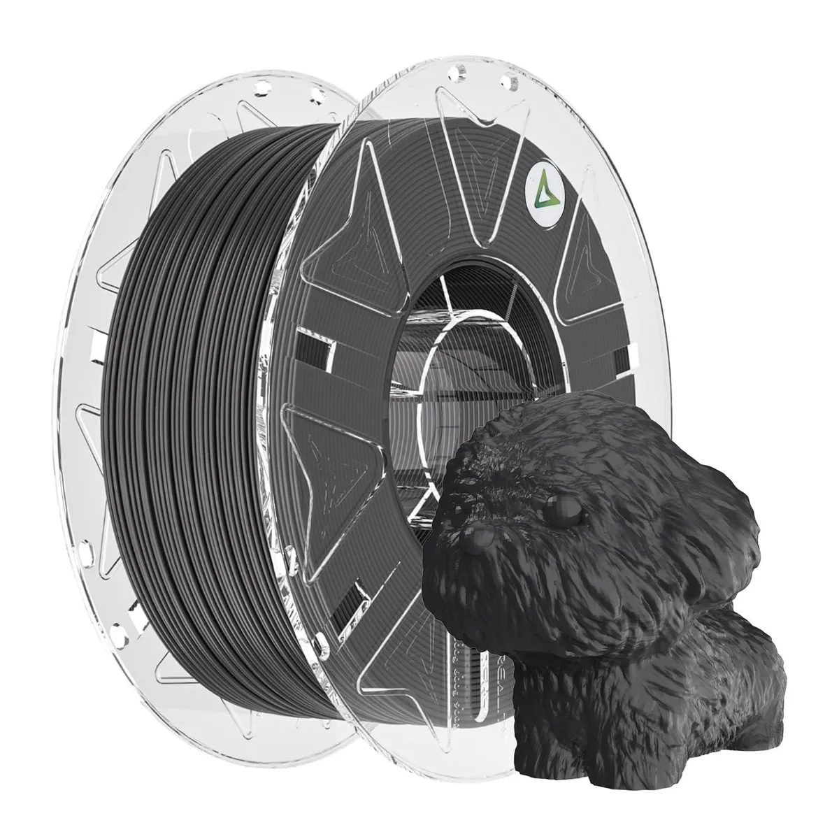 Black 1.75 mm PLA filament spool with RFID tag