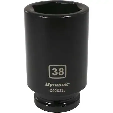 Dynamic 3/4" drive deep socket 38mm 6-point black phosphate finish