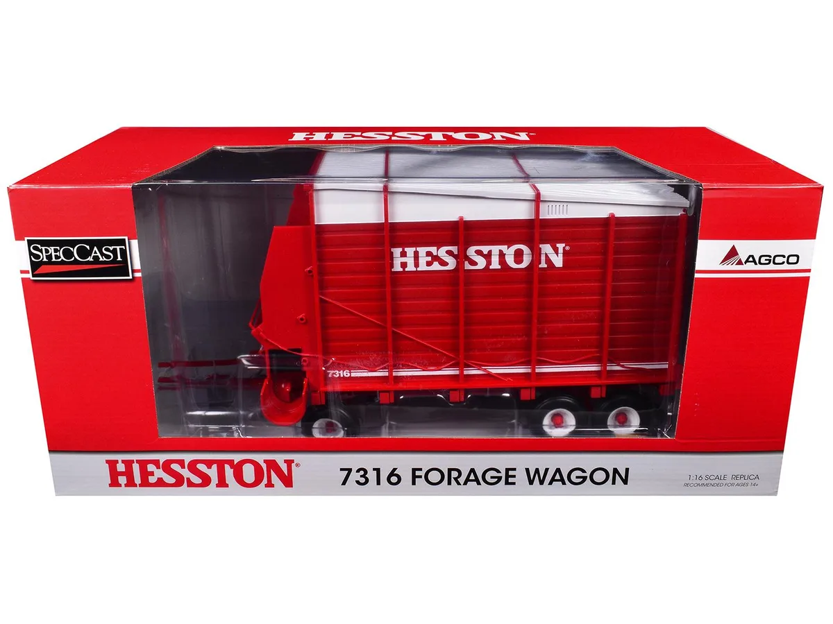 SpecCast Collectibles SpecCast Collectibles Hesston 7316 Forage Wagon Red White 1/16 Diecast — product photo