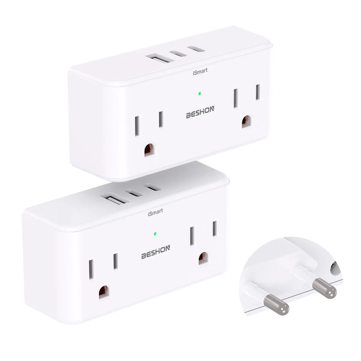 Black USB-C adapter with DVI-I and USB-C ports