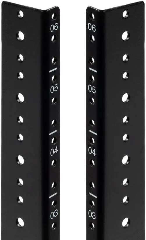 TAURKENAM TAURKENAM 6U Vertical Rack Rail Pair DIY Kit Black — product photo