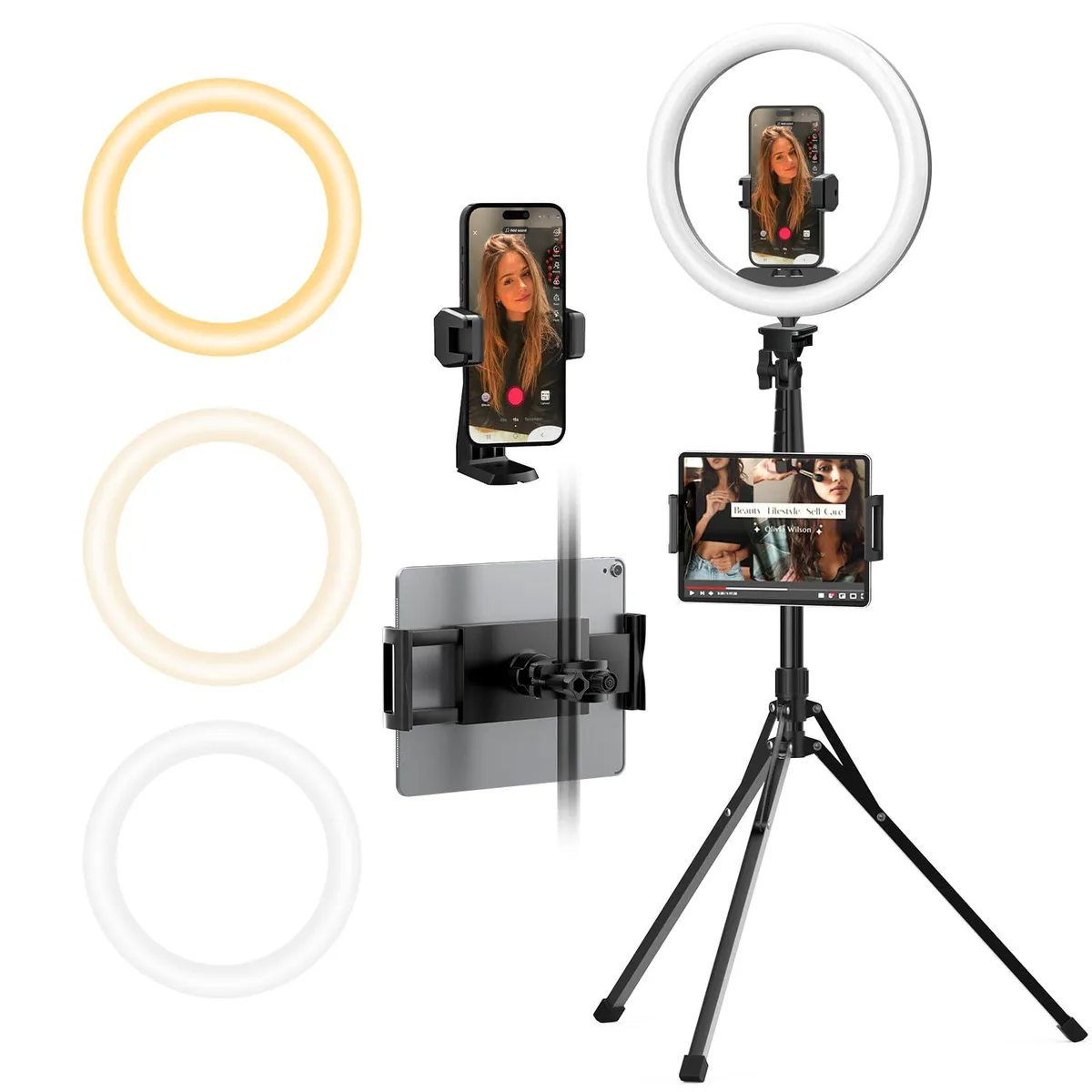  Neewer UB-12SL67BK 12" Ring Light Kit with 74" Tripod — product photo