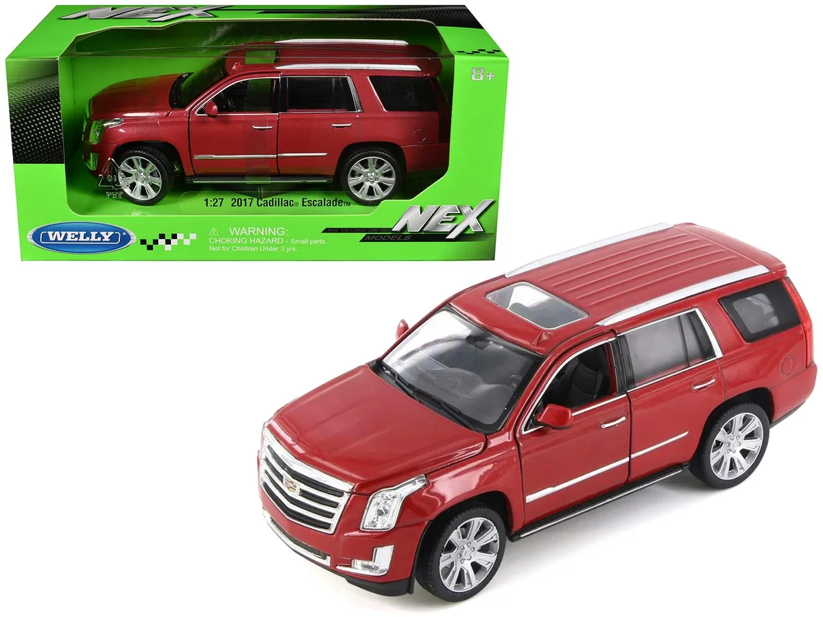 WELLY WELLY 2017 Cadillac Escalade Sunroof Red Metallic 1/24-1/27 Die Cast hobby collectible — product photo