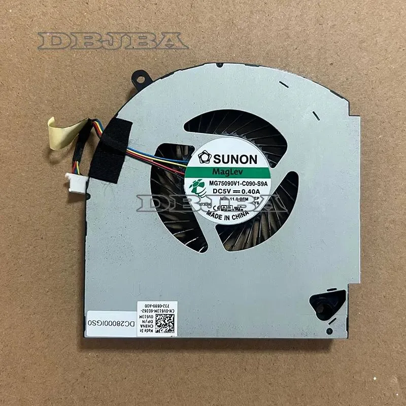 Black rectangular laptop CPU cooling fan with wire connector
