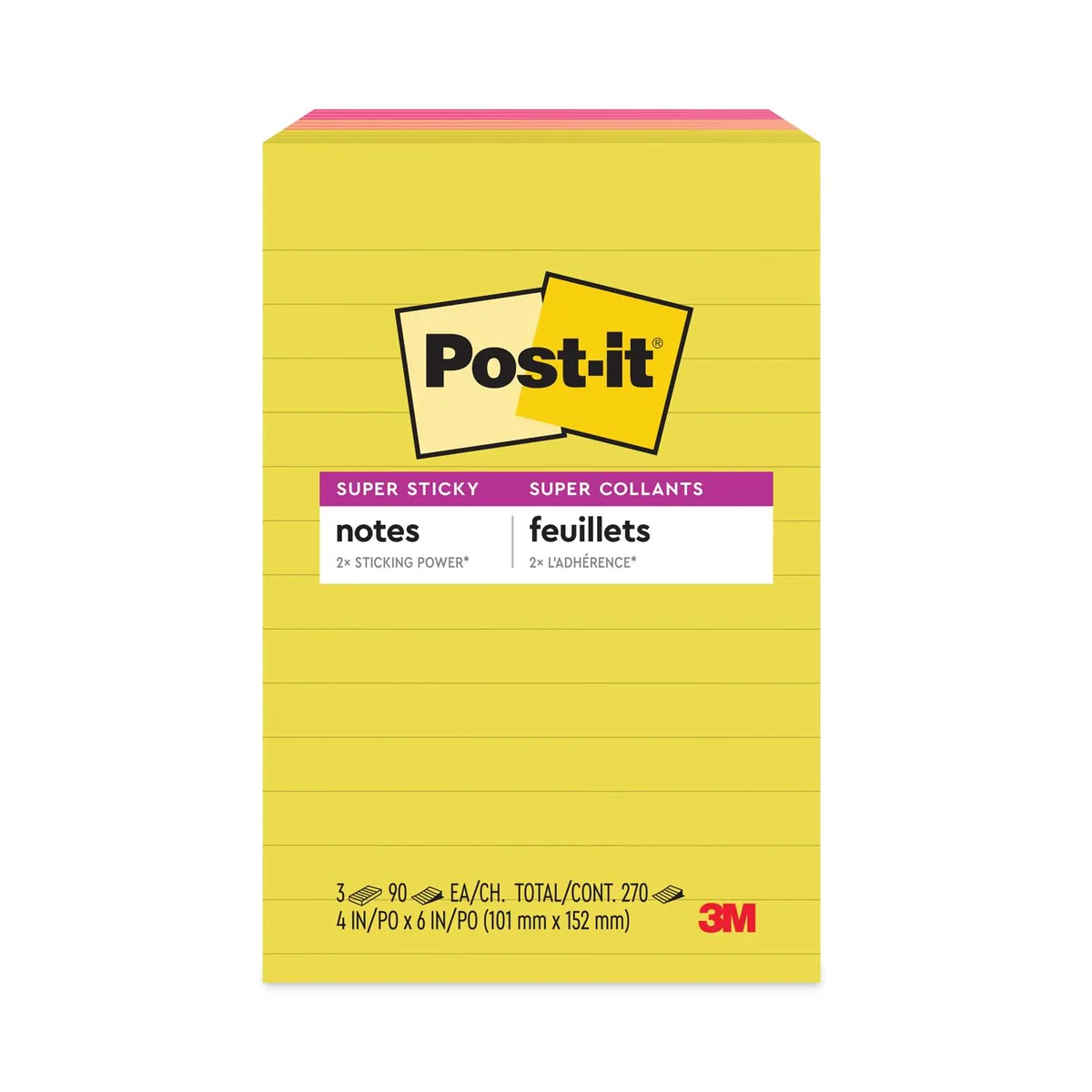 3M 3M 7100269358 Post-it Sticky Notes Summer Joy 90 Sheets 3 Pack — product photo