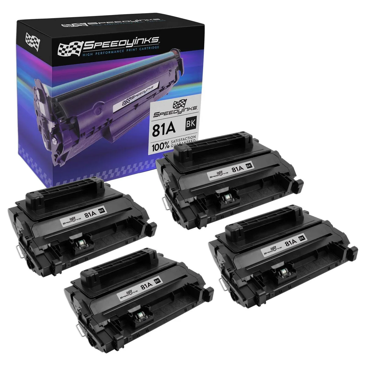 SpeedyInks SpeedyInks CF281A Black Toner Cartridge 4-Pack 10500 Pages — product photo