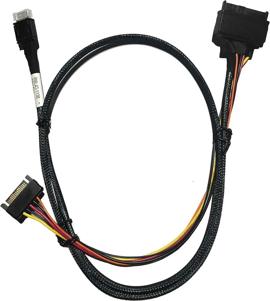 SMUGDESK SMUGDESK OCuLink 4X to U.2 NVMe Cable SFF-8611 to SFF-8639 with Power 100cm — product photo