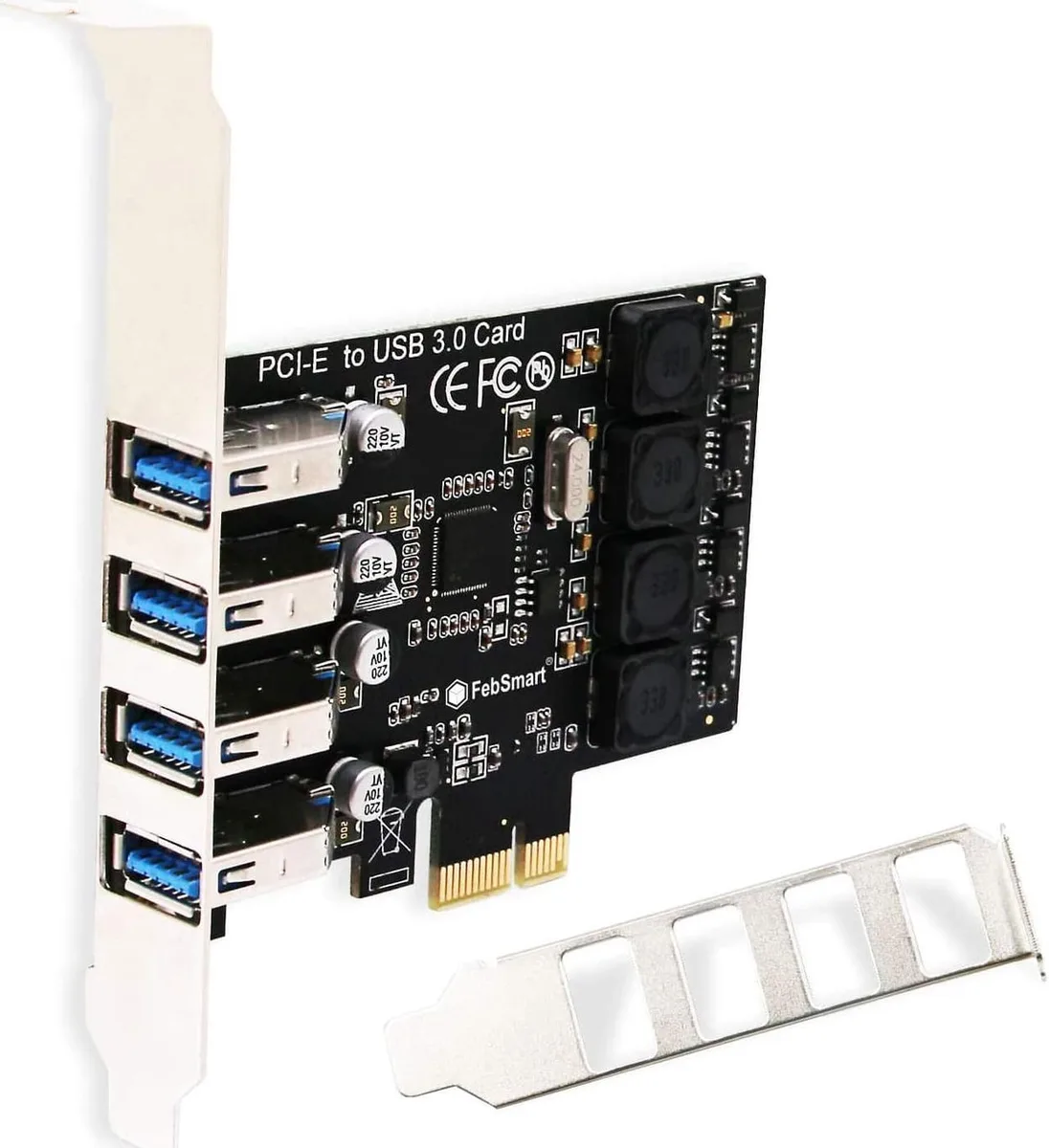 Vszerda Vszerda 4-Port USB 3.0 5Gbps PCIe x1 Expansion Card — product photo