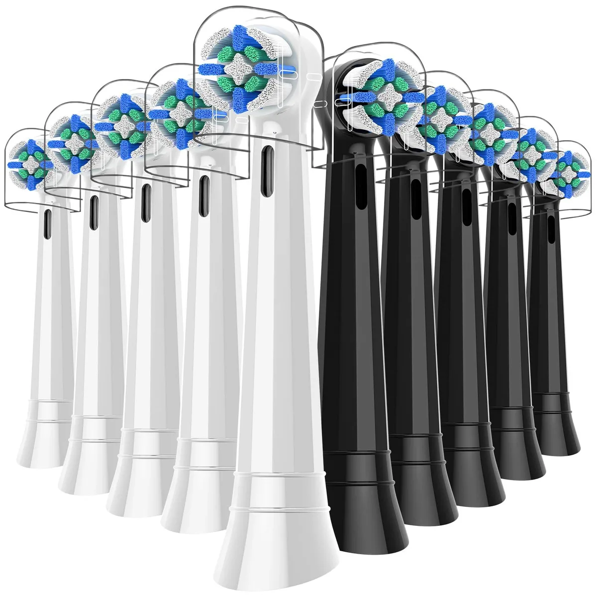 Red Oral-B iO compatible brush heads, medium bristles, ten pack with covers