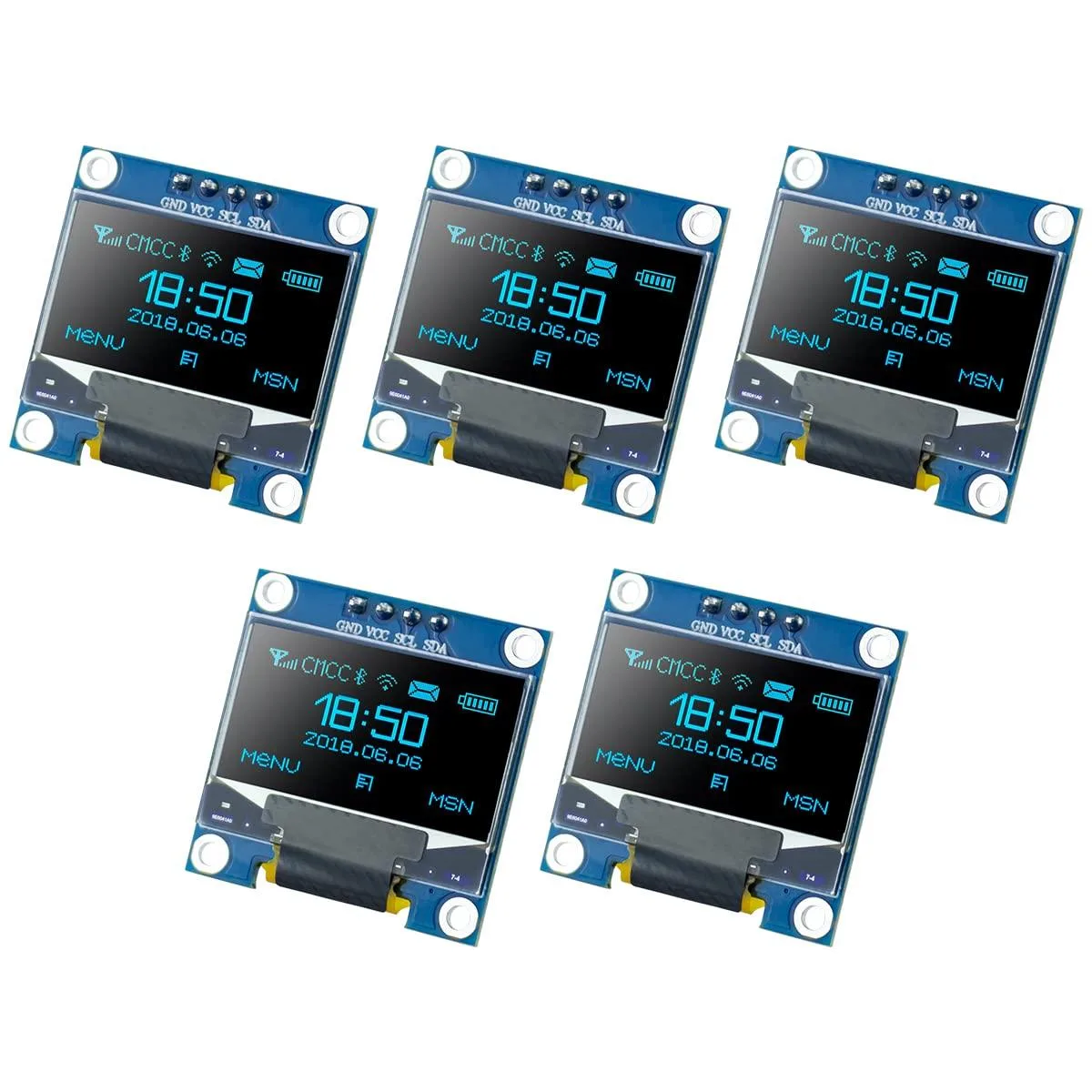 Hosyond B011 0.96" OLED 128x64 I2C Blue 5 Pcs — product photo