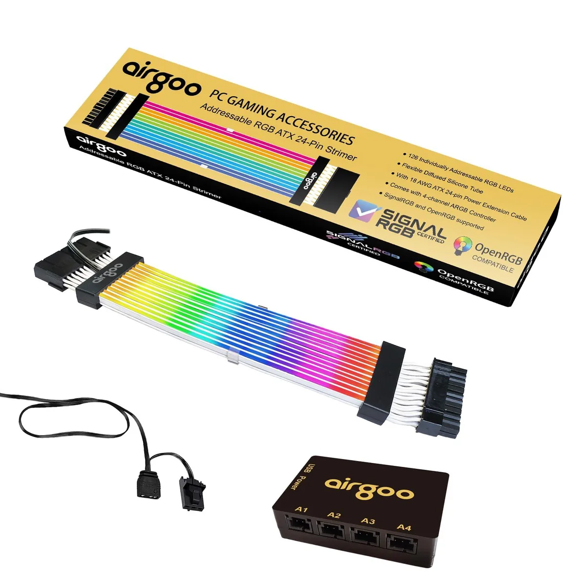 Airgoo Airgoo AG-PW24-350W ATX 24-pin ARGB extension cable 230 mm — product photo
