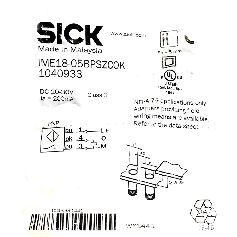 Sick Sick IME18-05BPSZCOK Inductive Proximity Sensor PNP M18 5 mm — product photo