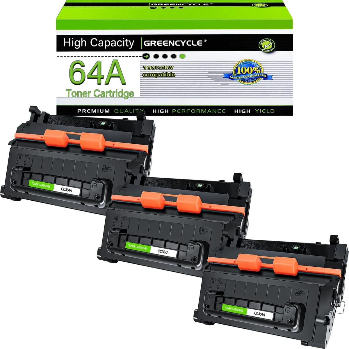 GREENCYCLE GREENCYCLE CC364A Compatible Toner Cartridge 3 Pack 10000 Pages — product photo