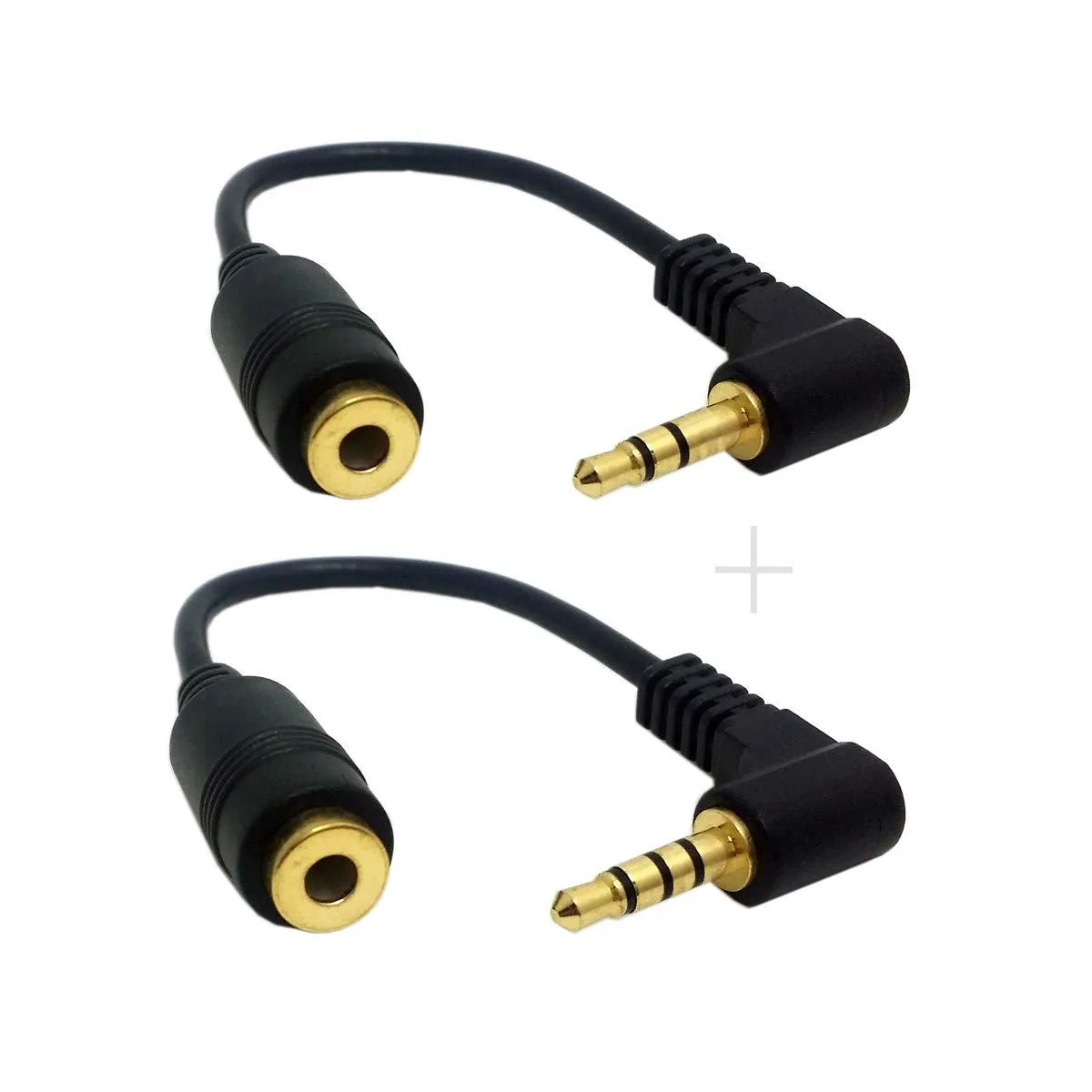 LORDWORLD LORDWORLD 3.5 mm 90° 10 cm 3/4-Pole Audio Extension Cable Set — product photo