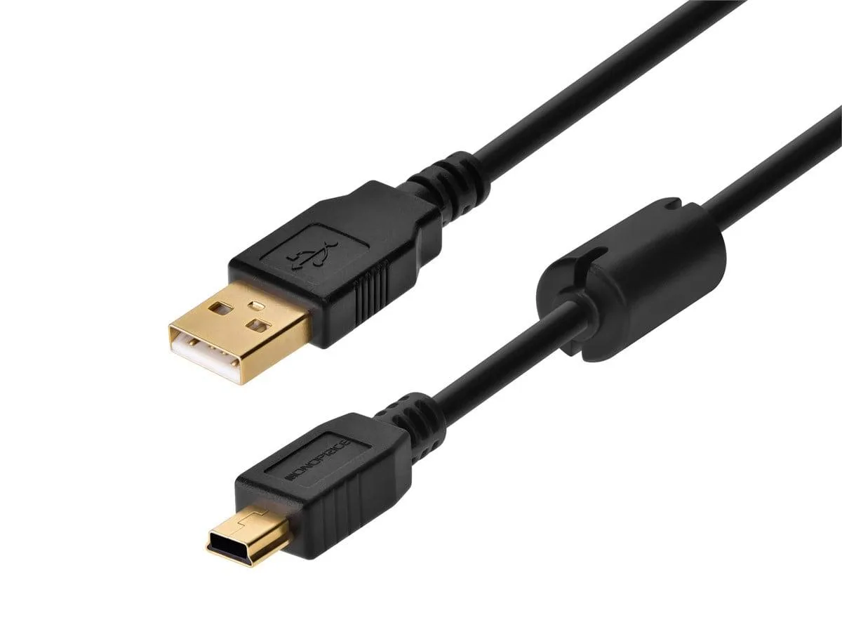 Monoprice Inc. Monoprice Inc. 5448 USB 2.0 cable A male to mini B 5-pin 6 ft black 28/24AWG — product photo