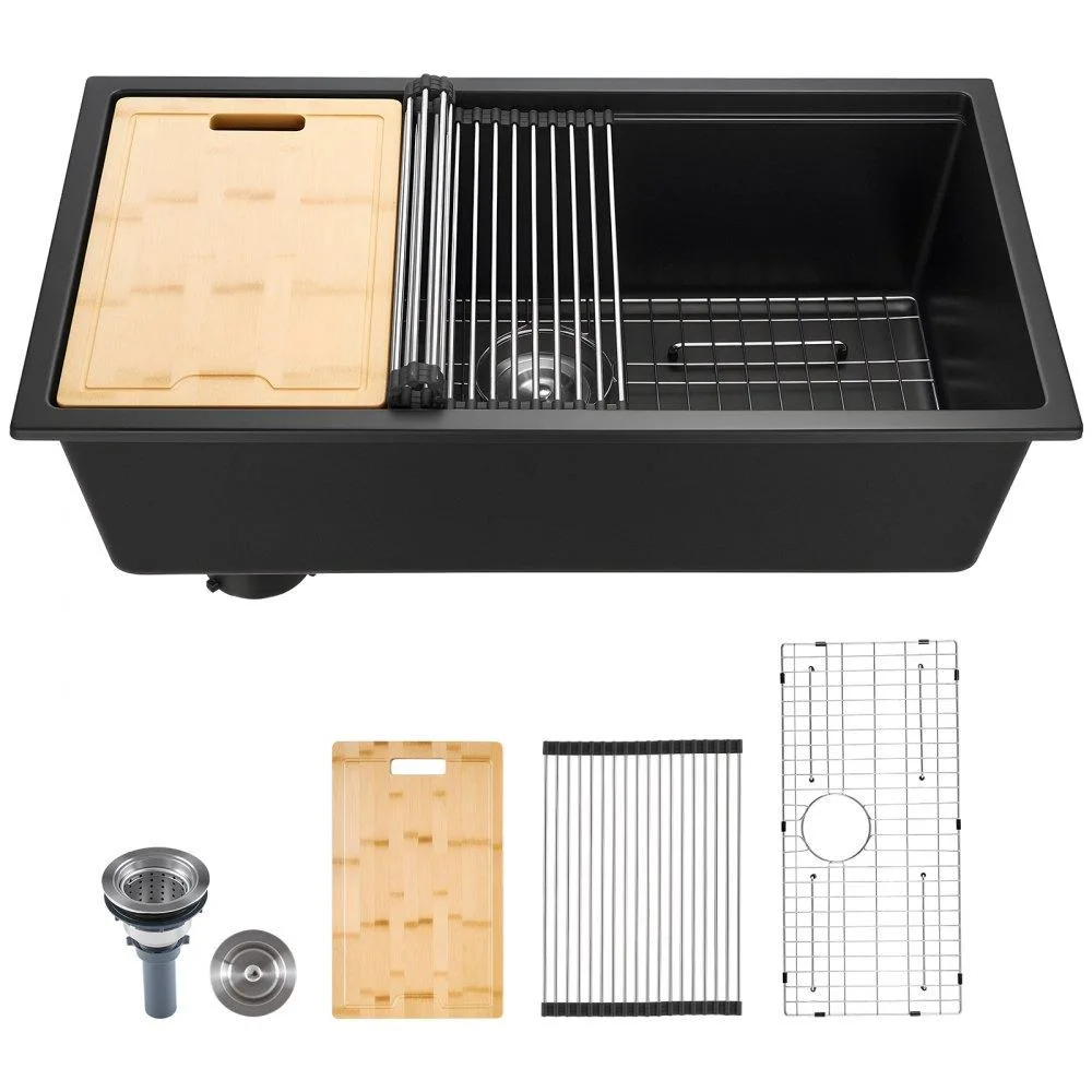 VEVOR VEVOR 33 inch Granite Composite Sink Workstation Black — product photo