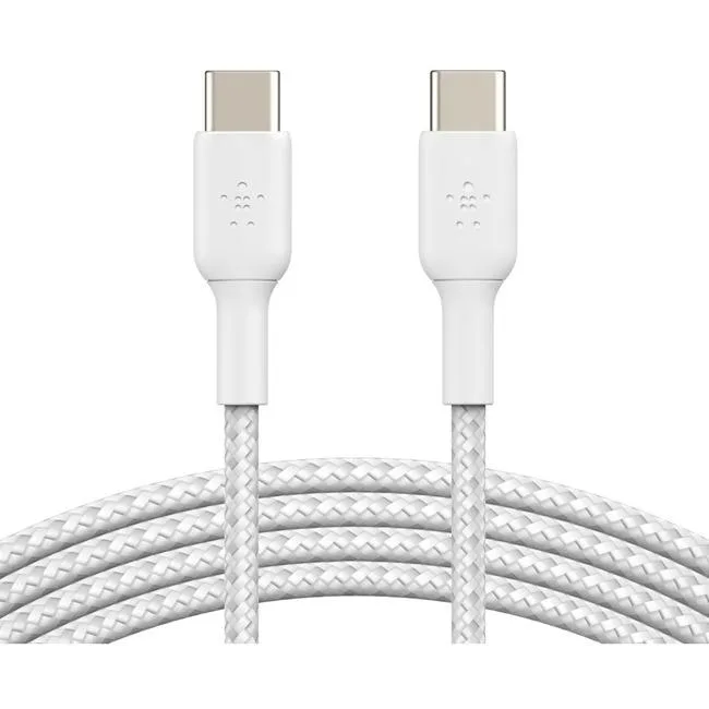 Belkin Boost Charge braided USB-C to USB-C cable, grey nylon weave, straight connectors