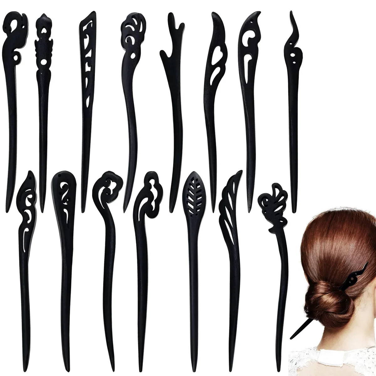  DonLeeving 732 Hair Pins 15 pcs Resin 2.1 x 13.1 x 21.9 cm — product photo