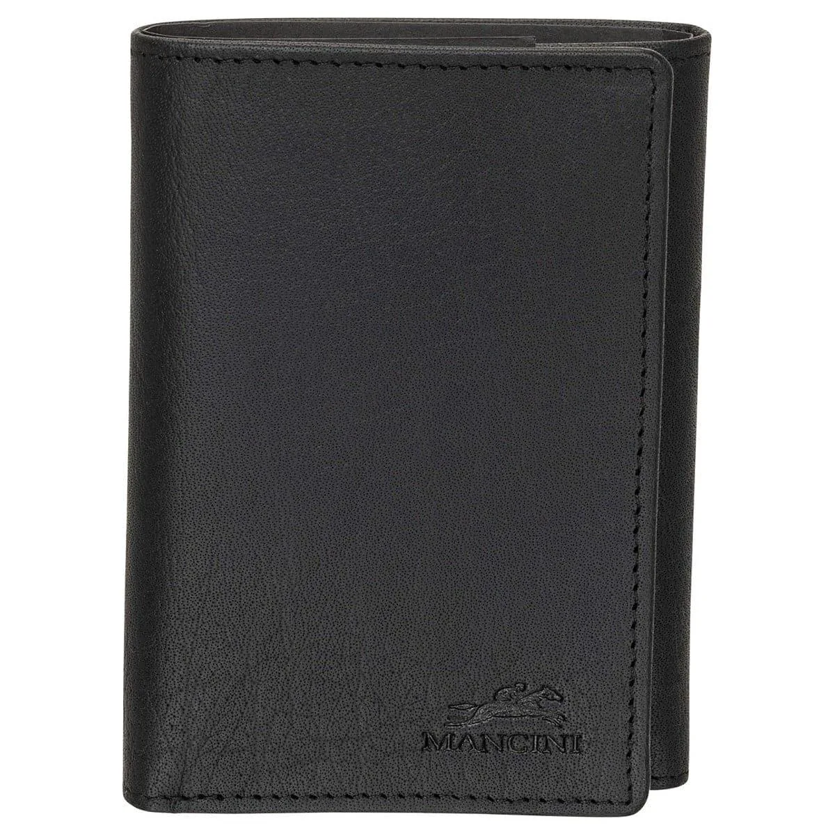 Mancini Leather Goods Mancini Leather Goods Buffalo RFID Secure Trifold Wallet Black — product photo