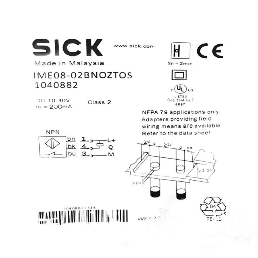 Sick Sick IME08-02BNOZTOS Inductive Proximity Sensor NPN M8 2 mm IP67 — product photo