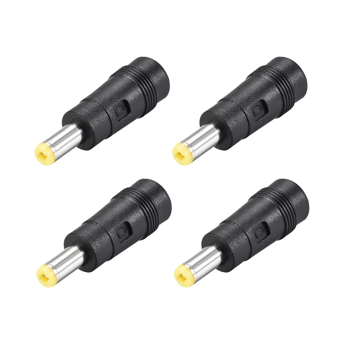 Unique-Bargains Unique-Bargains 4pcs 5.5mm x 2.1mm Male to 5.5mm x 2.5mm Female Power Extension Cord Yellow — product photo