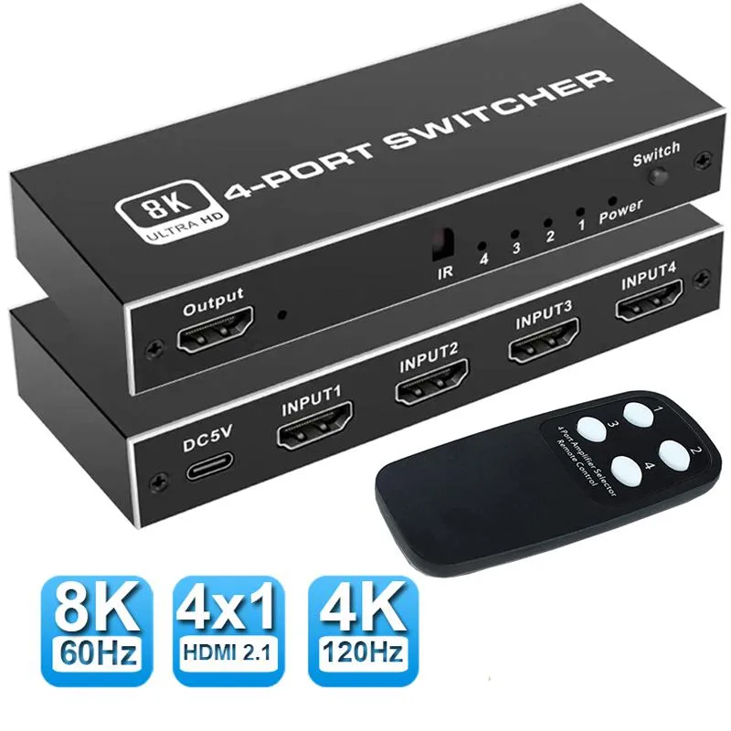 ESTONE ESTONE OZ8Q4 4-Port 8K HDMI 2.1 Video Switch — product photo