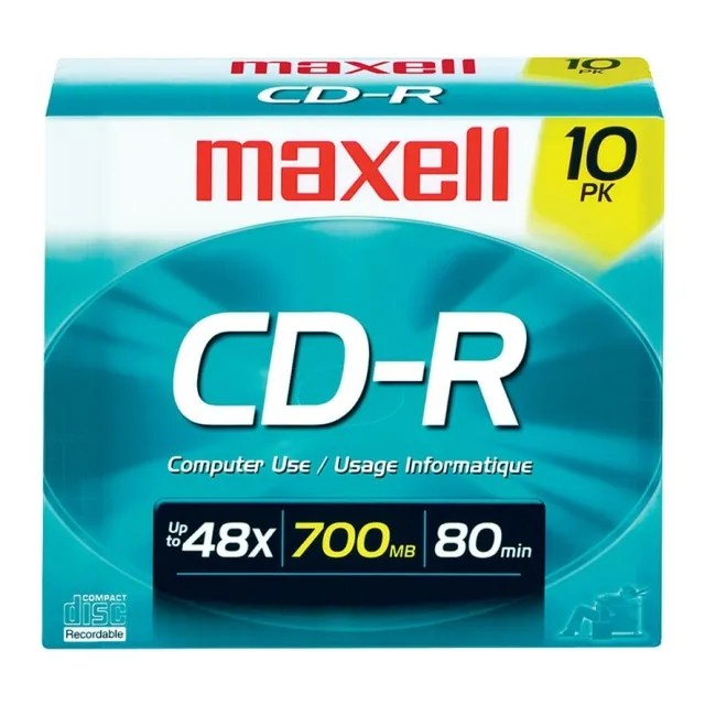 maxell maxell 648210 700MB 48X CD-R 10 Packs blu-ray media — product photo