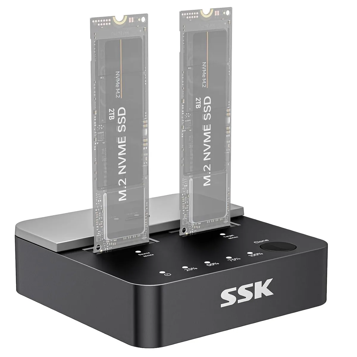 LORDWORLD LORDWORLD Dual Bay NVMe Enclosure 20Gbps USB 3.2 Gen 2x2 Cloner — product photo