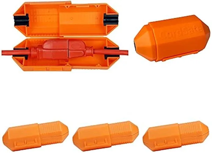 usbroway usbroway CordSafe Extension Cord Plug Protector Safety Cover Orange 3pk — product photo