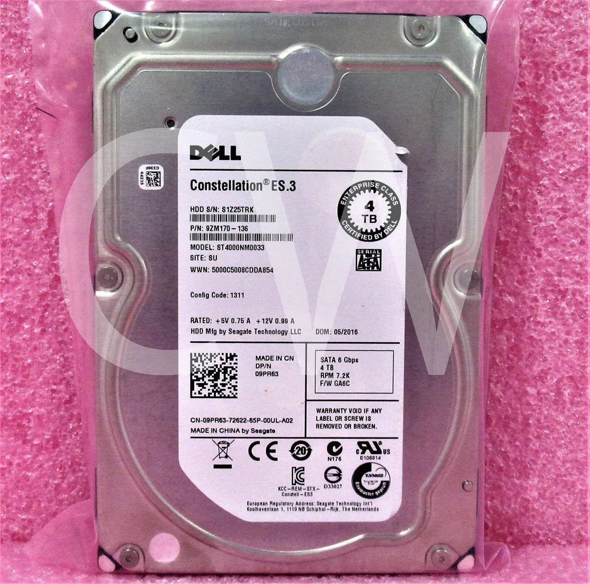 DELL DELL Constellation ES.3 ST4000NM0033 4TB 7200RPM 128MB 3.5" SATA internal hard drive — product photo