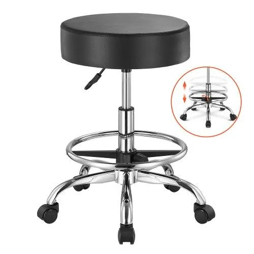 VEVOR VEVOR MST001-F Rolling Stool with Foot Rest, 450 lbs, Black — product photo