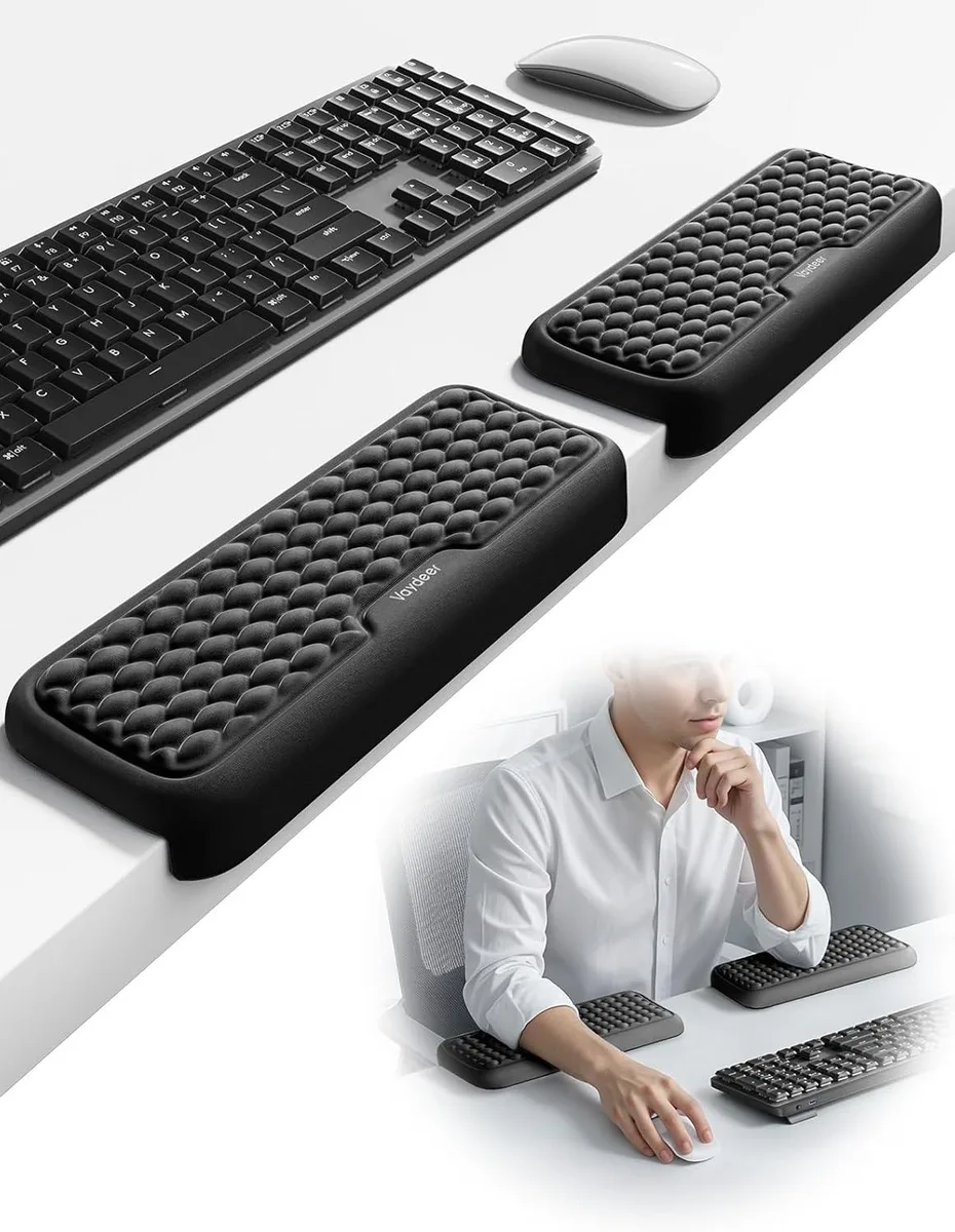 Emerson Emerson 2-Piece L-Shaped Elbow Rest Pad – 90° Edge-Lock, Memory Foam, Black — product photo