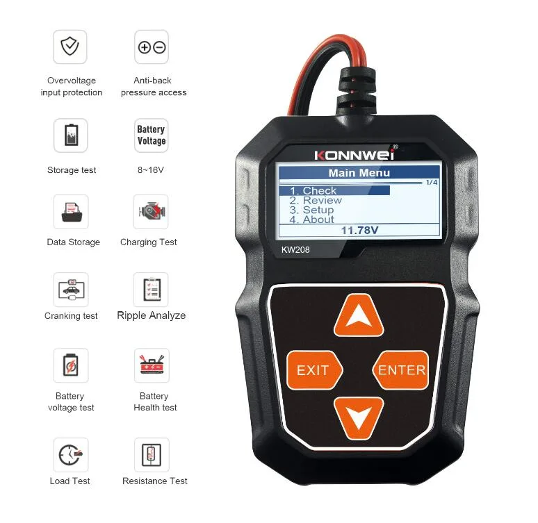 LUOM LUOM KW208 12V Battery Analyser 100-2000 CCA — product photo