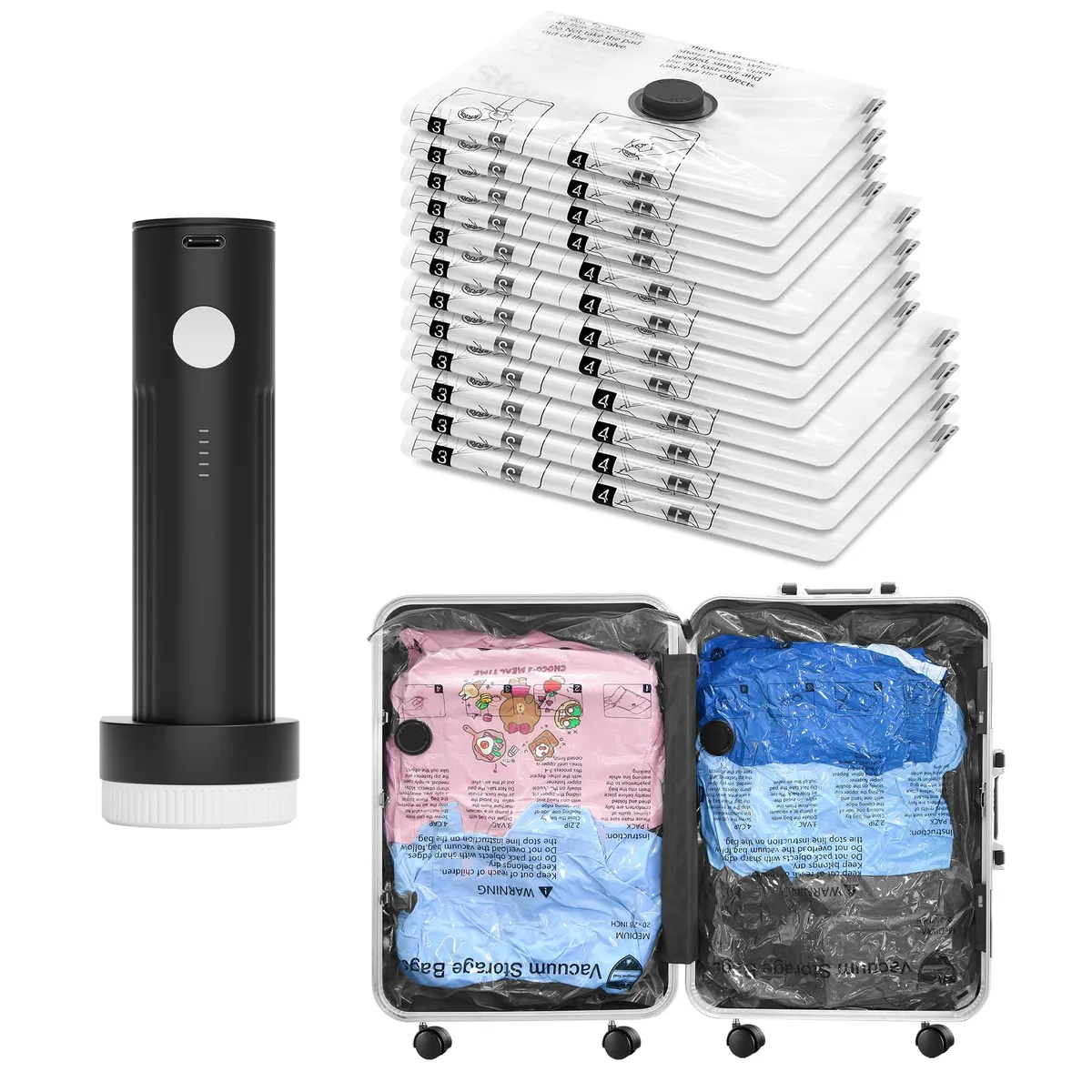  FoodSaver SUOCO 12 Combo Vacuum Seal Bags with Electric Pump — product photo