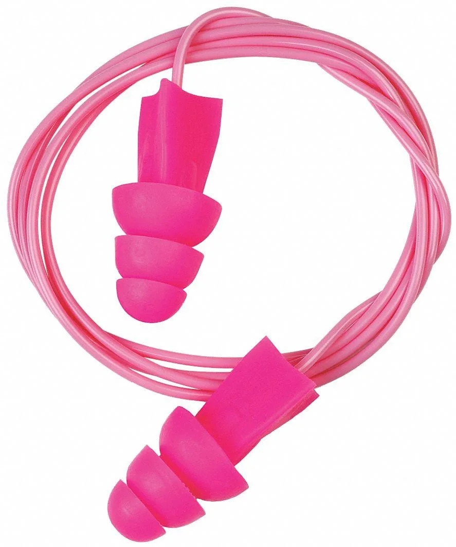 TASCO TASCO 19010 Tri-Grip Corded Ear Plugs 27dB 100 Pairs Pink — product photo