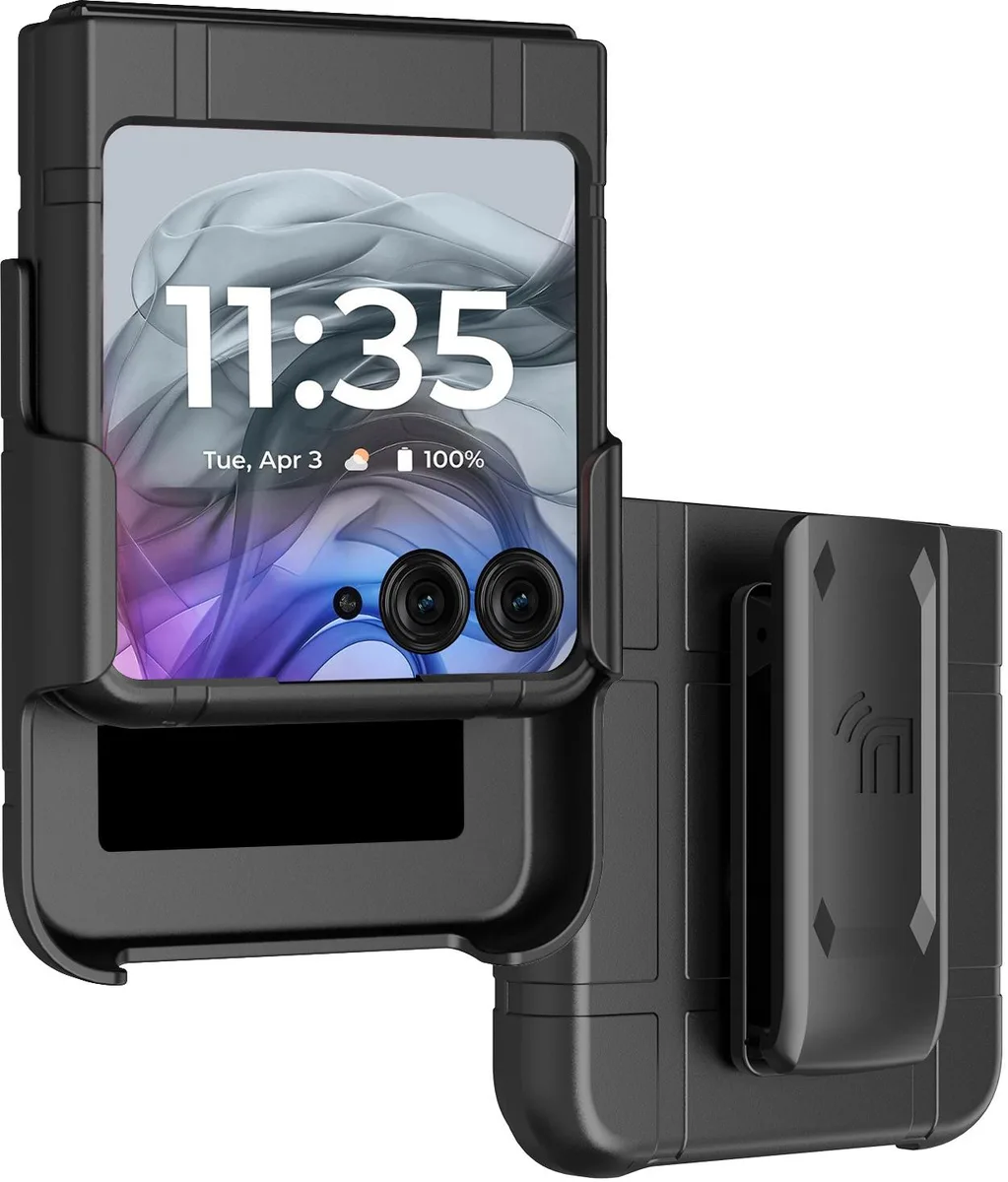 Nakedcellphone Nakedcellphone Case &amp; Holster for Motorola RAZR 2024/2025/2026 Black — product photo