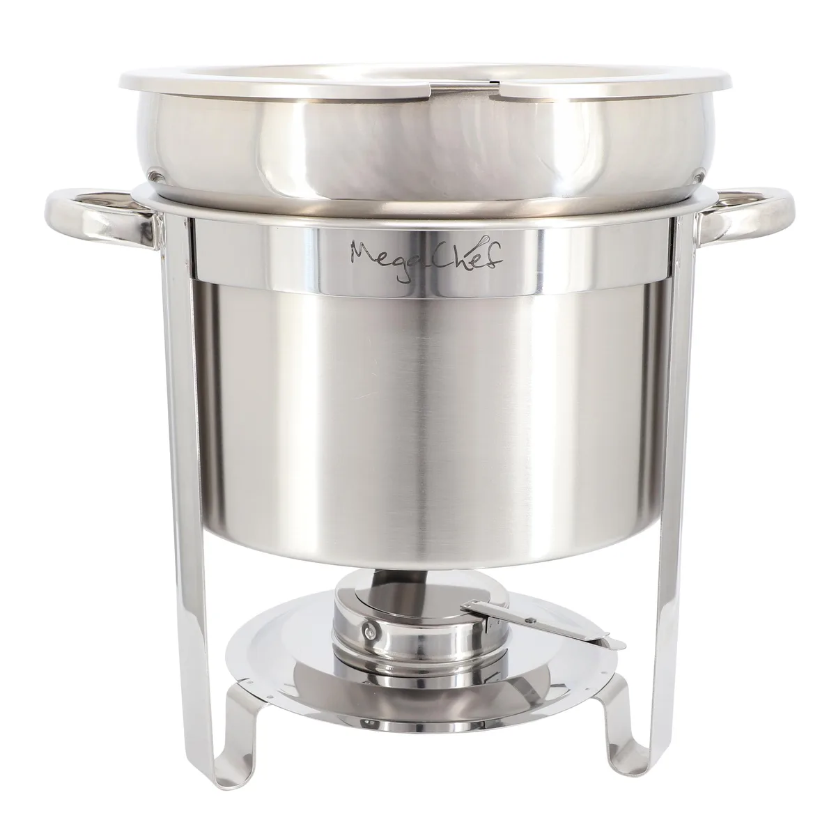MegaChef MegaChef 510122001M 11.6 Quart Round Stainless Steel Soup Chafing Dish — product photo